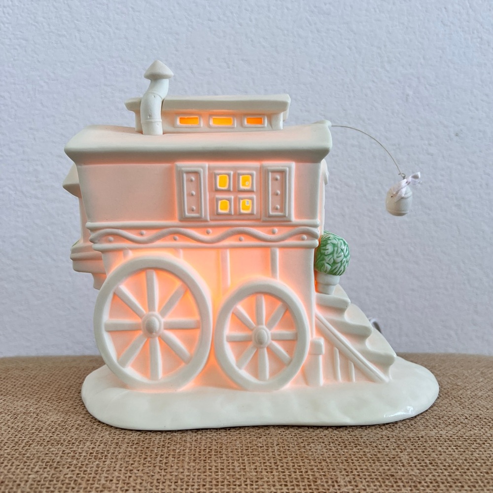 Vintage Department 56 Snowbunnies My Woodland Wagon by Turtle Creek Night Light